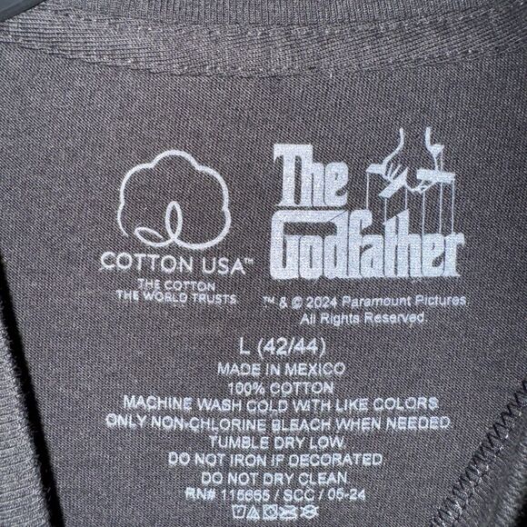 The Godfather Men's Black Large Graphic T-Shirt Paramount Pictures Movie Tee - Picture 3 of 6